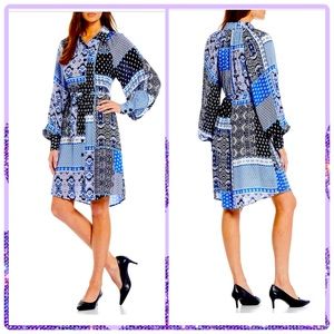 CALVIN KLEIN Mix-Print Shirtdress